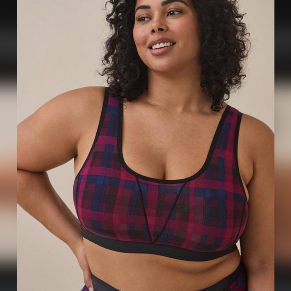 NEW Torrid Plaid Scoop Bralette Size 0 NWT